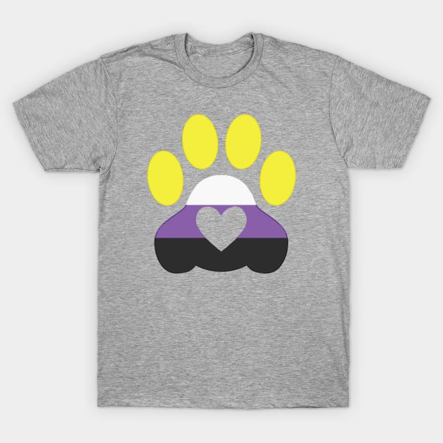 Pride Paw: Non Binary Pride T-Shirt by SkyBlueArts